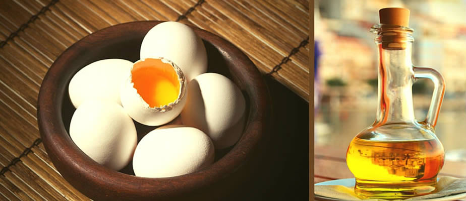  روغن زیتون و تخم مرغ برای مو